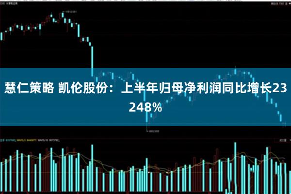 慧仁策略 凯伦股份：上半年归母净利润同比增长23248%