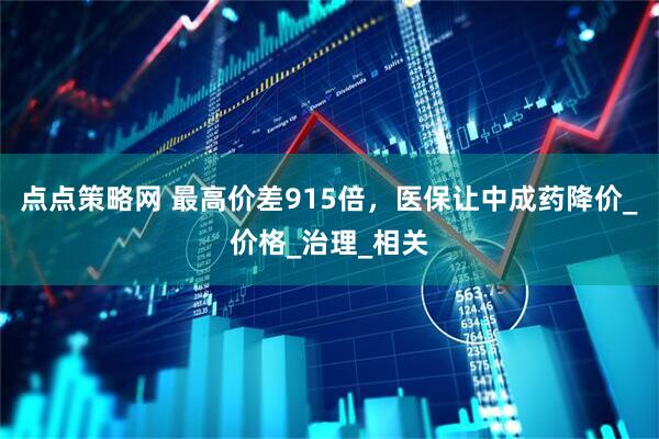 点点策略网 最高价差915倍,医保让中成药降价_价格_治理_相关